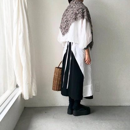 R&D.M.Co  ワイルドベリーガーゼショール　ブラック×フラックス