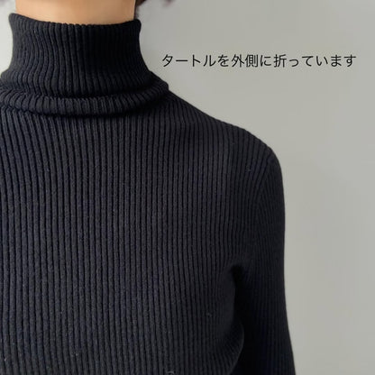 SACUCA  リブタートルセーター