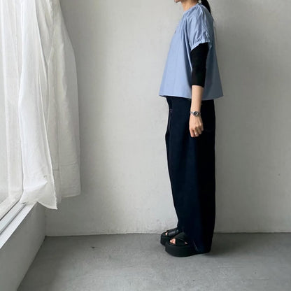 🟡週末入荷分予約受付中🟡cion  コットンシャーリングブラウス　サックスブルー