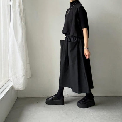 atelier naruse  ダウンプルーフコットンカットインポケットスカート　ブラック