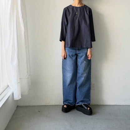 Linenya  ライトオンスデニムプルオーバー
