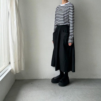 R&D.M.Co ガーゼボーダー長袖Tシャツ　ブラック　Mサイズ