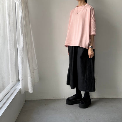 🟡水曜日入荷分予約受付中🟡 
Linenya  テラヴェ7分袖Tシャツ　ペールピンク