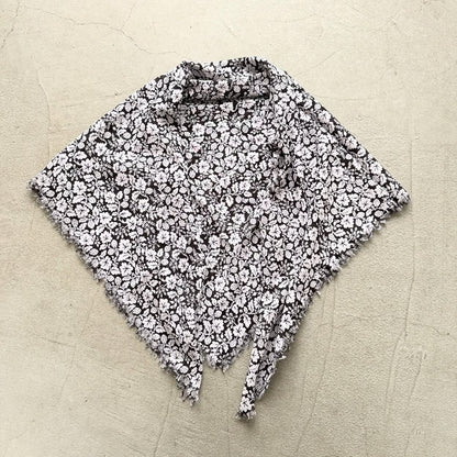 R&D.M.Co  ワイルドベリーガーゼショール　ブラック×ホワイト