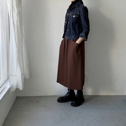 atelier naruse ウールポンチギャザースカート　ブラウン