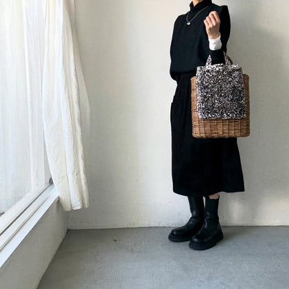 R&D.M.Co  ワイルドベリーリネンフリルトートバッグ