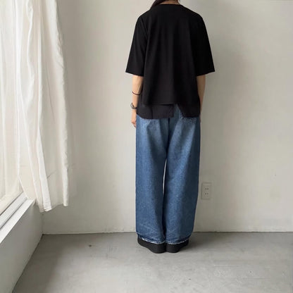 homspun  天竺5分袖カーディガン
ブラック