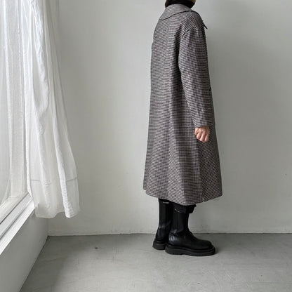 MAGALI  ピエドウールウールリネンフラットカラーコート
