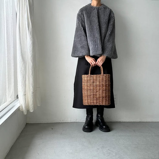 saqui ウールパイルショートコート