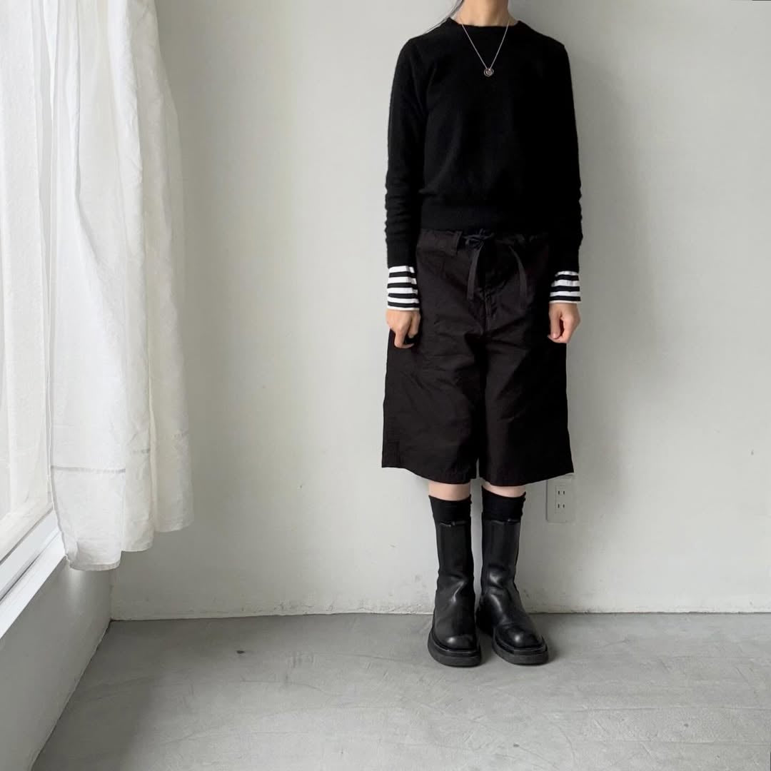 homspun  リップストップハーフパンツ　ブラック