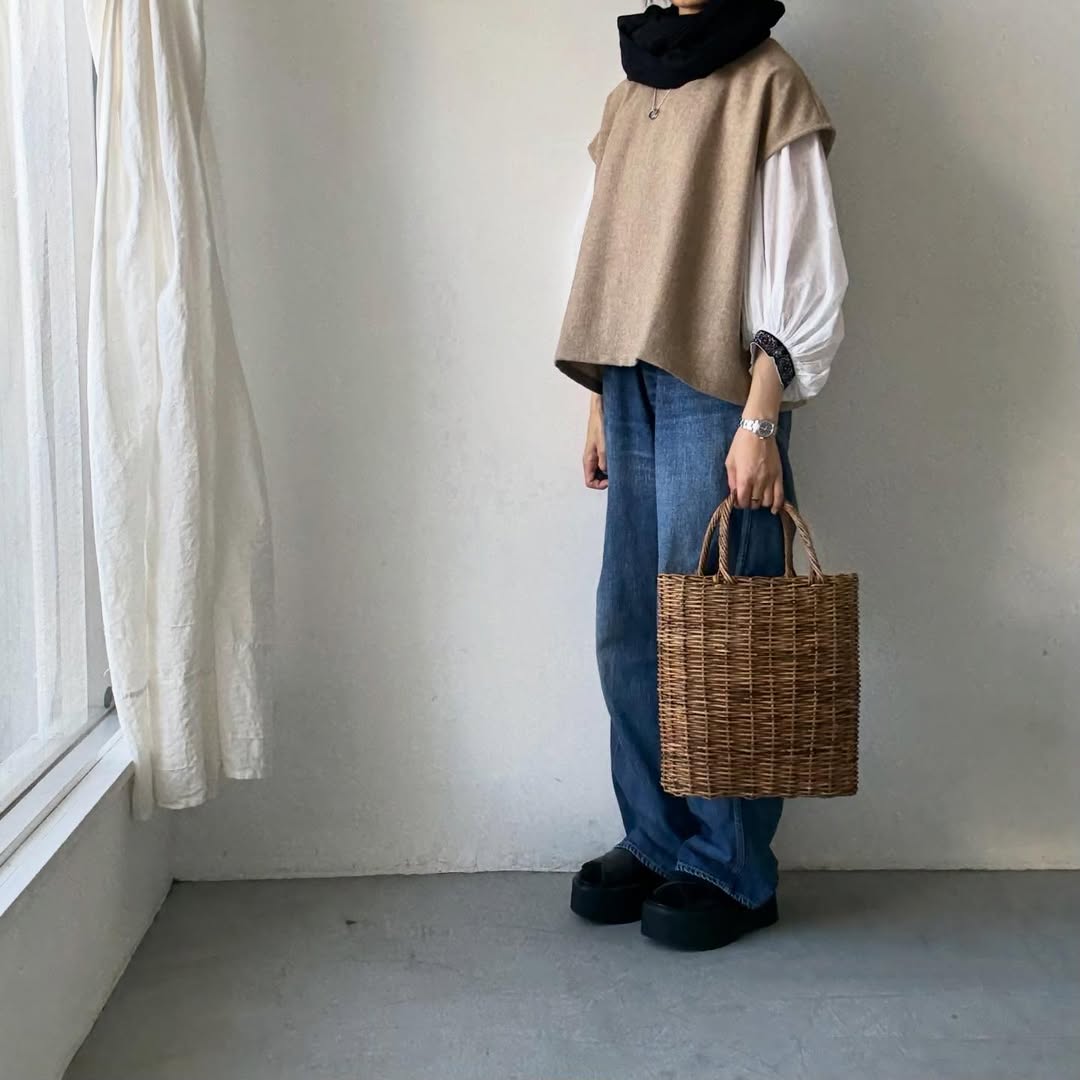 Linenya  ウール混ベスト　ベージュ