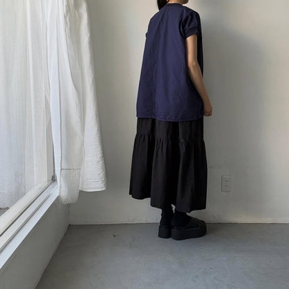 homspun コンパクトウェザーノースリーブ(オーバーサイズ)  ネイビー
