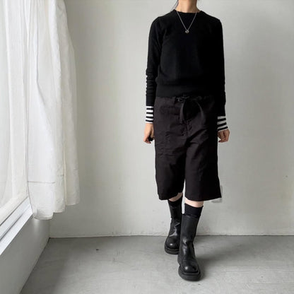 homspun  リップストップハーフパンツ　ブラック