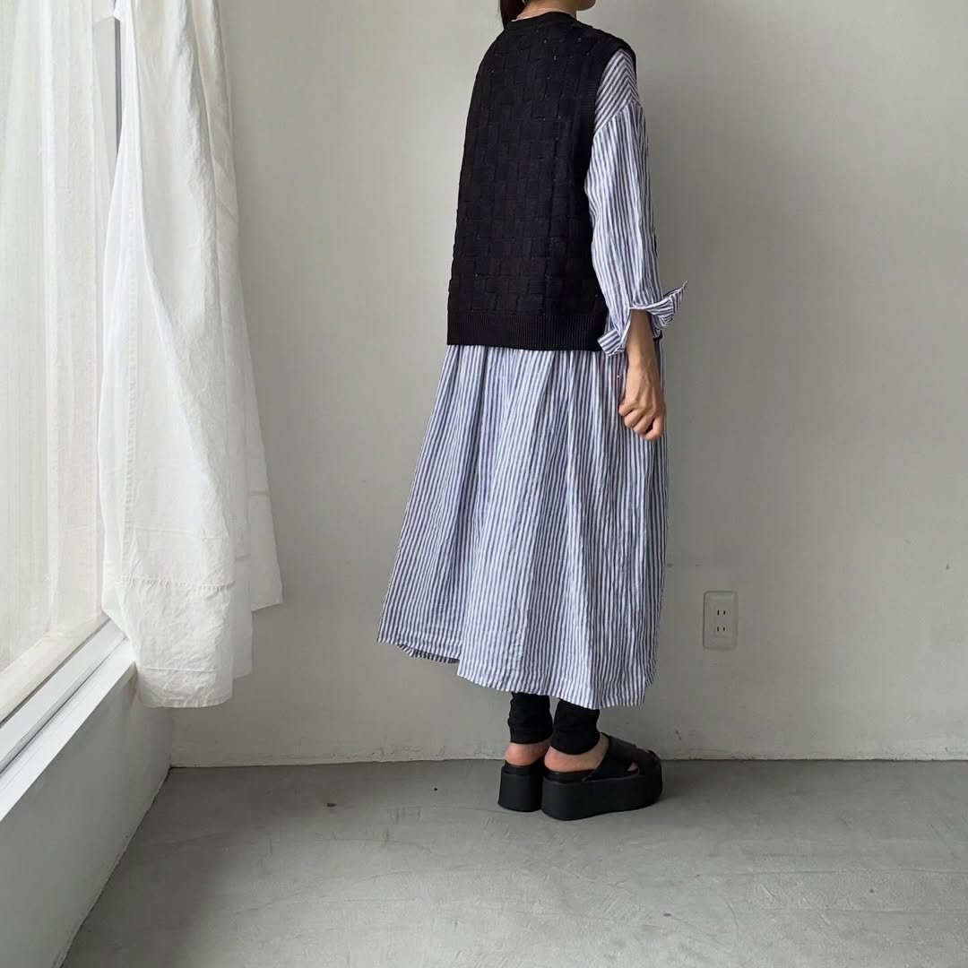 atelier naruse  コットンバスケット編みニットベスト