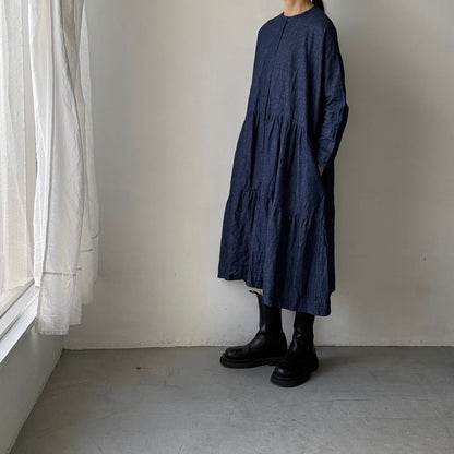 jujudhau デッドストックデニムティアードドレス