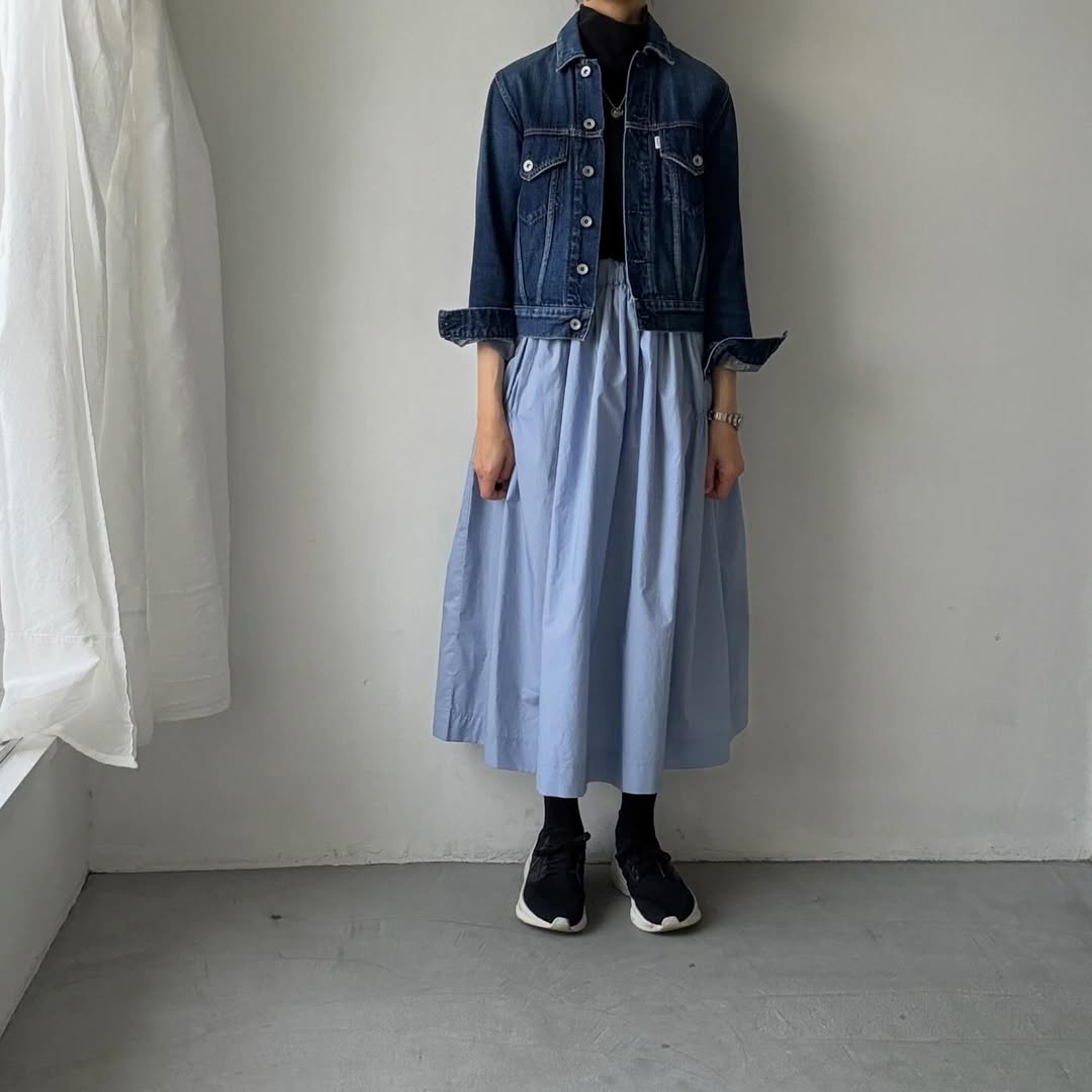 🟡週末入荷分予約受付中🟡cion  コットンシャーリングギャザースカート　サックスブルー