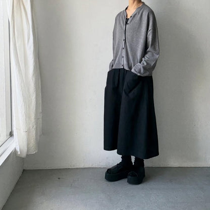 atelier naruse  コットンウールニットカーディガン　グレー