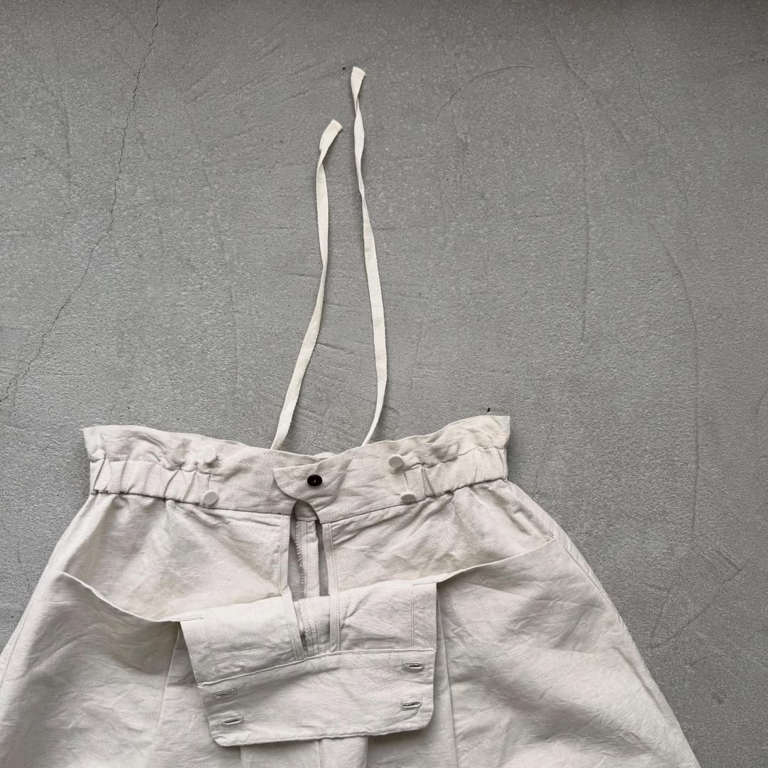 MAGALI ハイカウントコットンリネンコクーンパンツ　オートミール