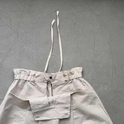 MAGALI ハイカウントコットンリネンコクーンパンツ　オートミール