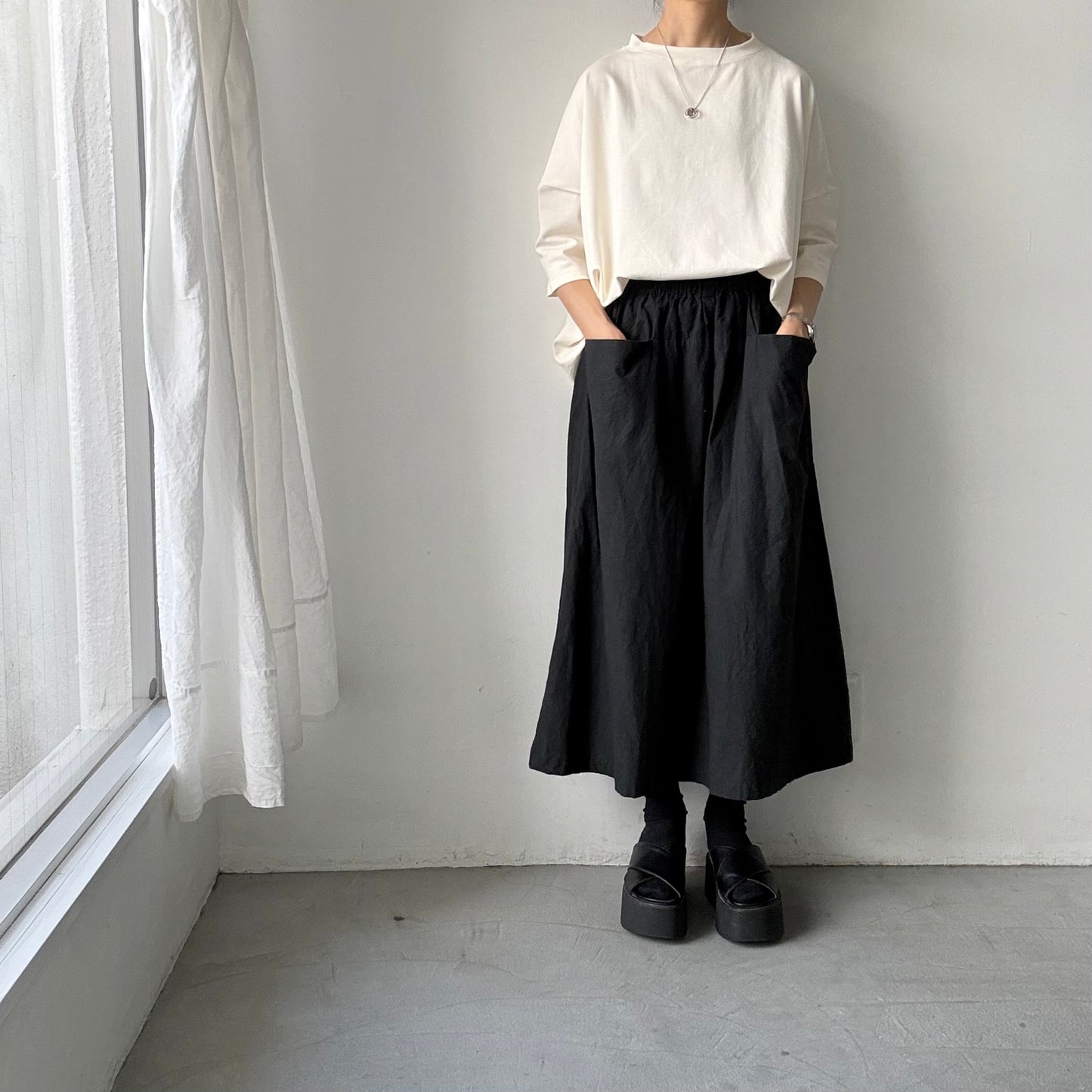🟡水曜日入荷分予約受付中🟡 Linenya  テラヴェ7分袖Tシャツ　アイボリー