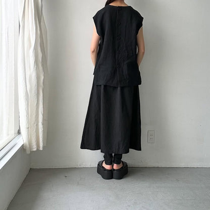 atelier naruse  リネンノースリーブブラウス