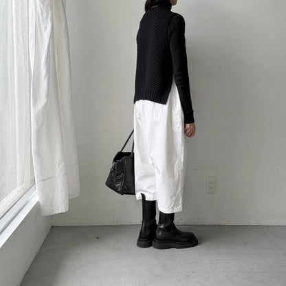 homspun デニムギャザーパンツ　ホワイト