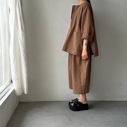 atelier d'antan Bouvetコットンプルオーバー　カーキ