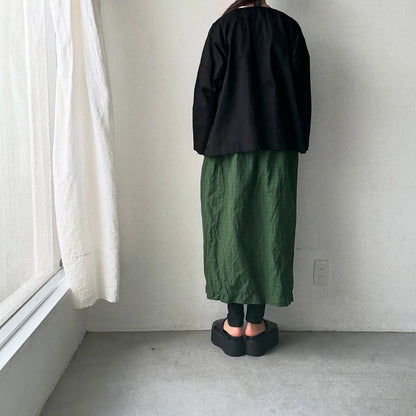 jujudhau コットンツイルダブルボタンシャツ