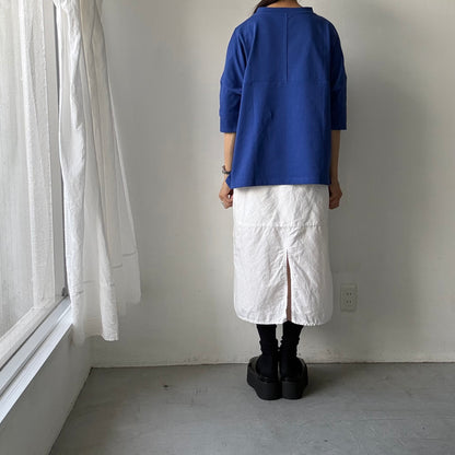 🟡水曜日入荷分予約受付中🟡 Linenya  テラヴェ7分袖Tシャツ　ブルー