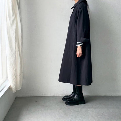 atelier d'antan Girardコットンコートワンピース　ダークグレー