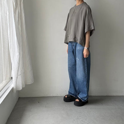 TENNE HANDCRAFTED MODERN ハーフスリーブトップス　グレー