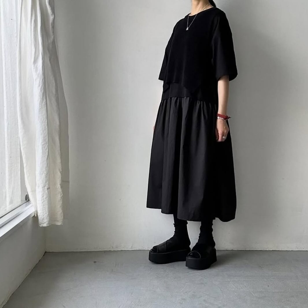 cion コットンTシャツコンビワンピース