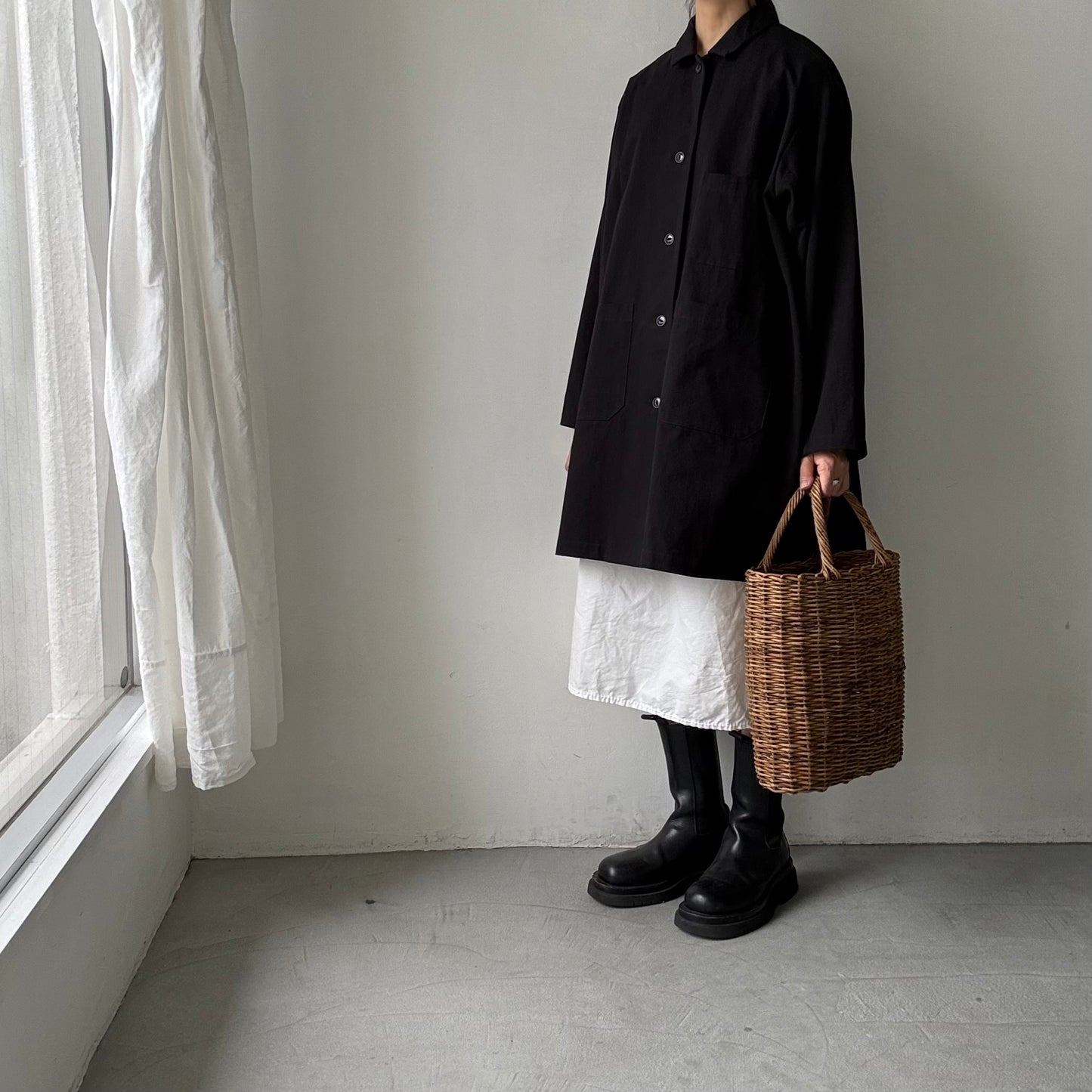 atelier d'antan Godardコットンコート　ブラック