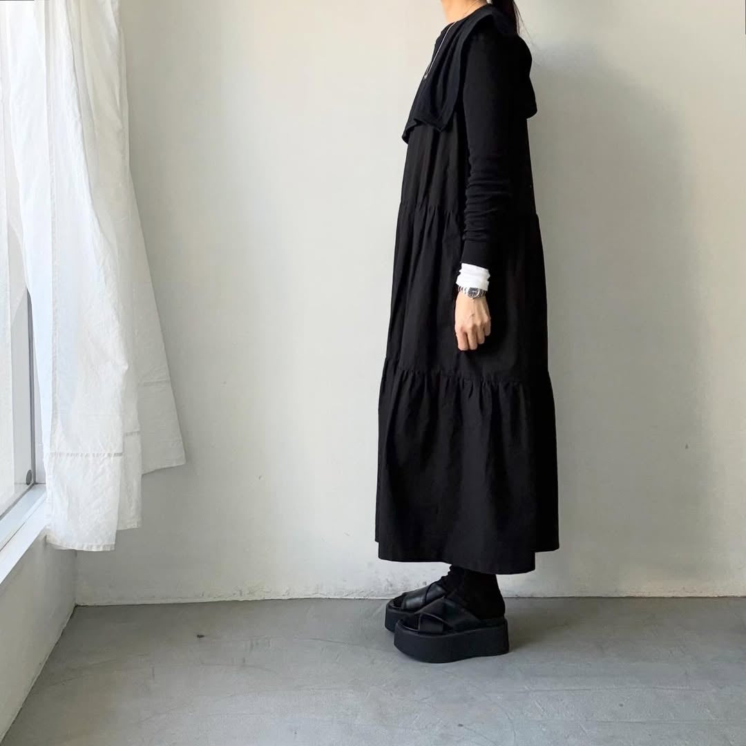 homspun  天竺スクエア付け襟　ブラック