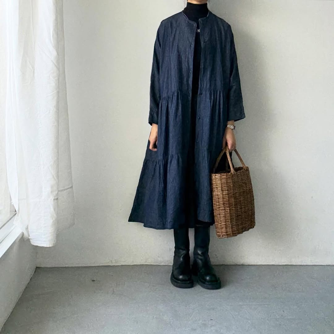 jujudhau デッドストックデニムティアードドレス