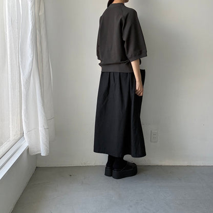 atelier naruse  コットン半袖スウェットシャツ　スミクロ