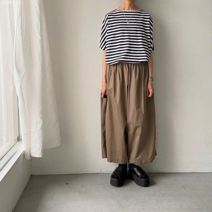 homspun  天竺ボーダー半袖プルオーバー　ホワイト×ブラック