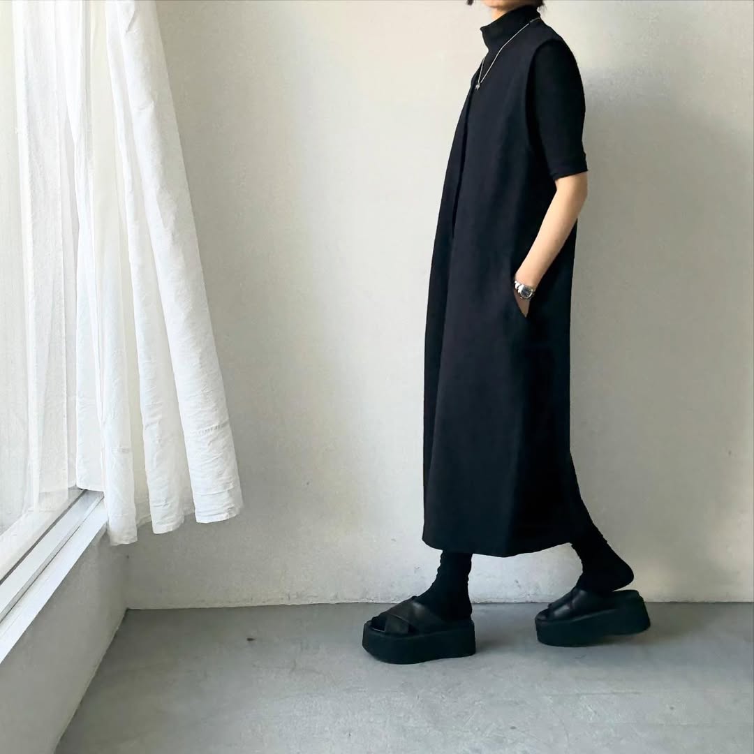 atelier naruse コットンリネンスラブジャンパースカート