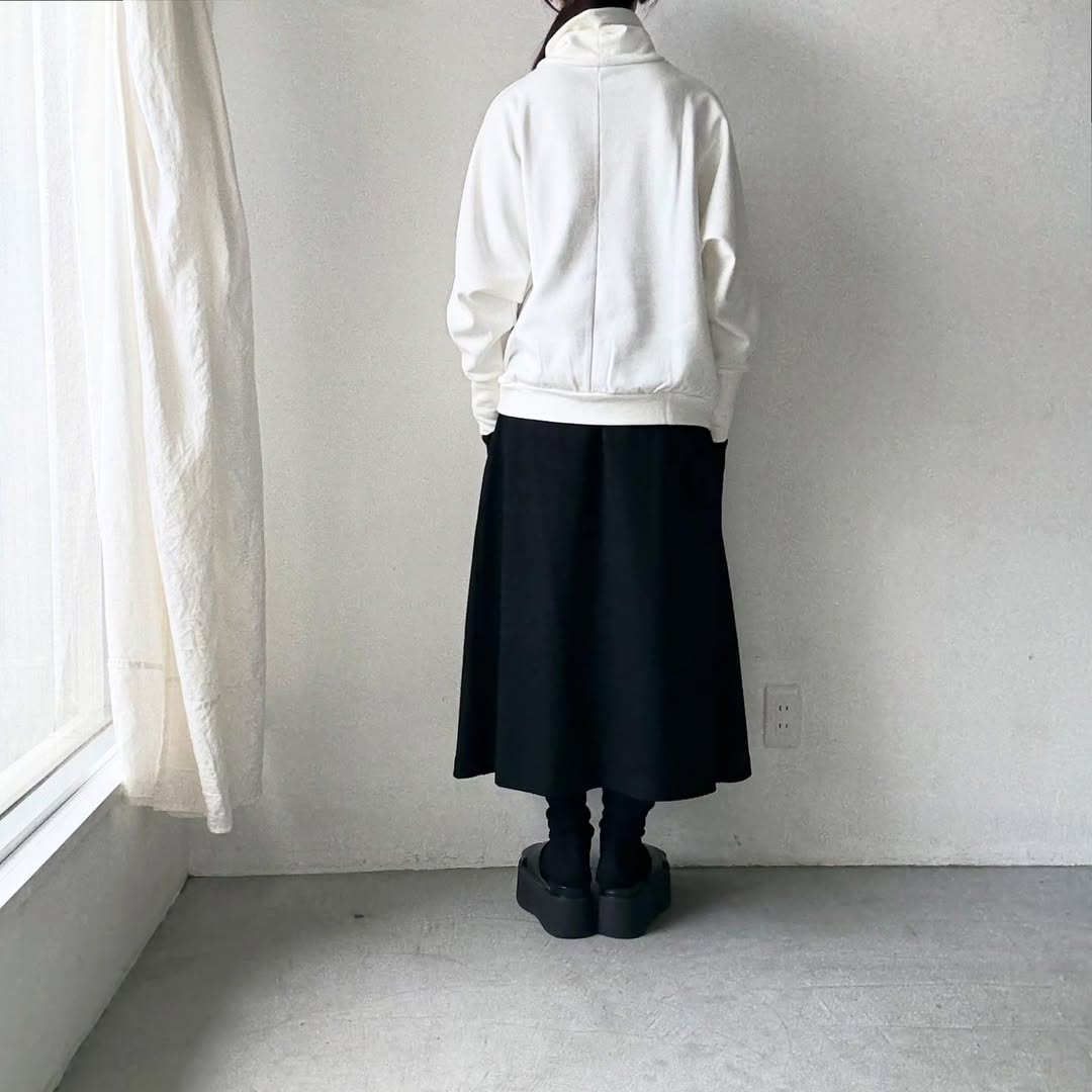 Linenya  コットンハイネックプルオーバー　ホワイト