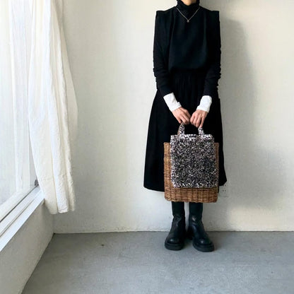 R&D.M.Co  ワイルドベリーリネンフリルトートバッグ