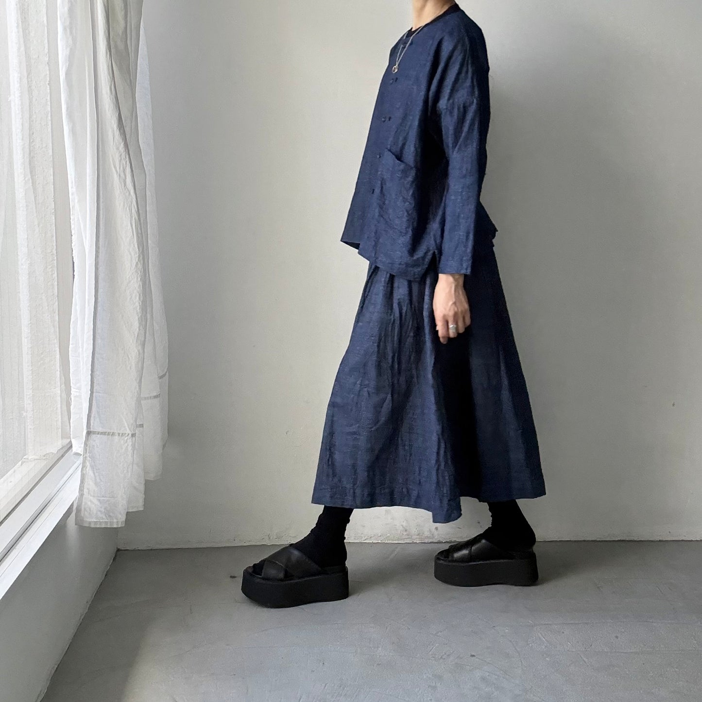 jujudhau デッドストックデニムダブルボタンシャツ