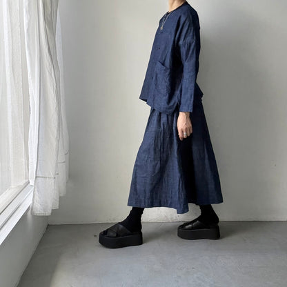jujudhau デッドストックデニムダブルボタンシャツ