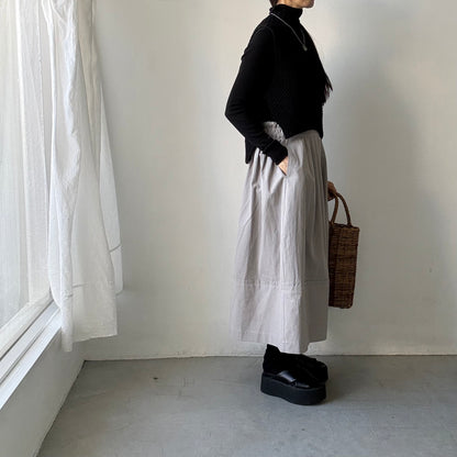 MAGALI オールドコットンラップ風スカート　グレー
