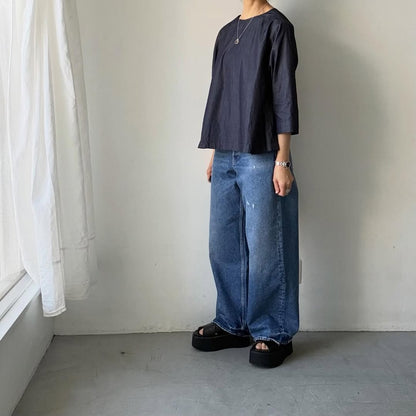 Linenya  ライトオンスデニムプルオーバー