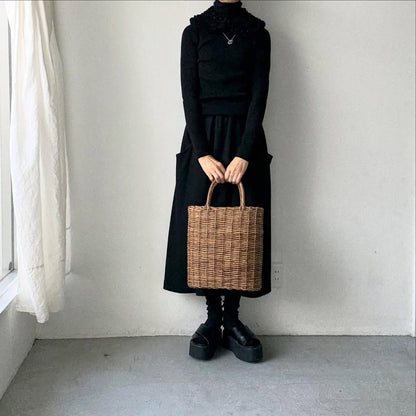 R&D.M.Co  コットンウールフリルカラー　ブラック