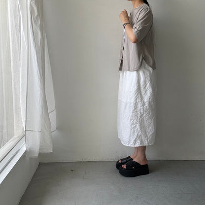 homspun 天竺5分袖カーディガン　ライトグレー