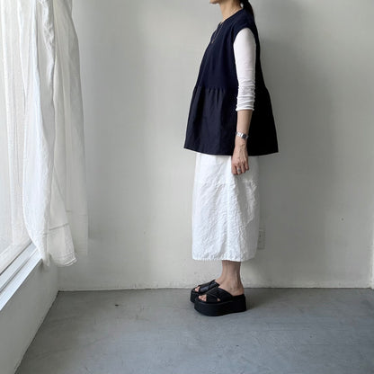 homspun  ワッフルノースリーブプルオーバー　ネイビー×ネイビー