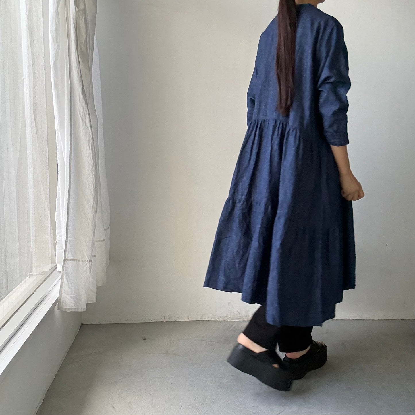 jujudhau デッドストックデニムティアードドレス