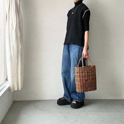 atelier naruse  リネンノースリーブブラウス