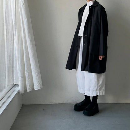 atelier naruse コットンナイロンタフタフーデットコート　ブラック